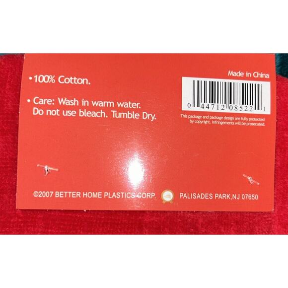 Holiday Domestics Red Christmas Tree Tea Towel Set - Velour Appliqué NEW - Picture 6 of 7